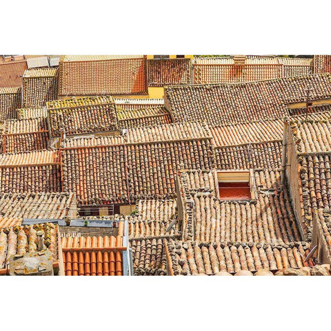 Palermo Province-Gangi View over the rooftops in the town of Gangi in the mountains of Sicily Gold Ornate Wood Framed Art Print with Double Matting by Wilson, Emily
