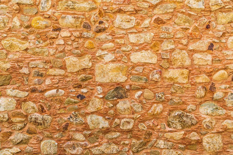 Messina Province-Caronia Stone wall in the medieval hilltop village of Caronia Black Ornate Wood Framed Art Print with Double Matting by Wilson, Emily