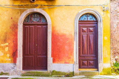 Province of Messina-Novara di Sicilia Decorative doors in the medieval hill town White Modern Wood Framed Art Print with Double Matting by Wilson, Emily