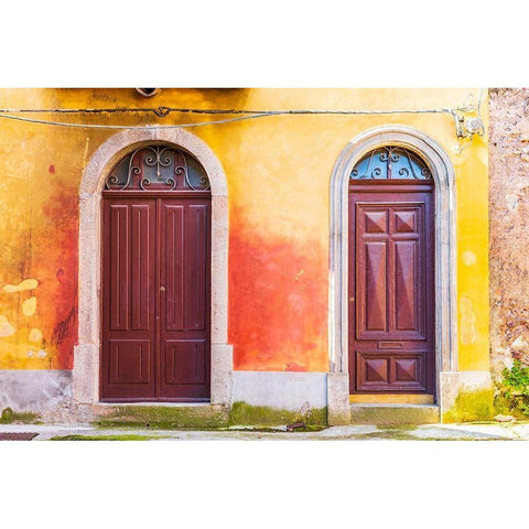 Province of Messina-Novara di Sicilia Decorative doors in the medieval hill town Black Modern Wood Framed Art Print by Wilson, Emily