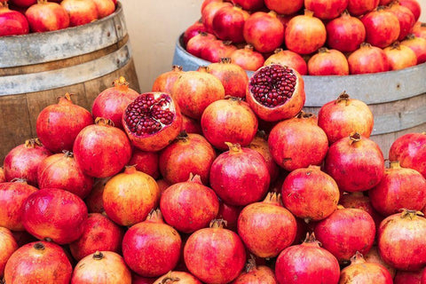 Trapani Province-Trapani Pomegranates for sale at the market in Trapani Black Ornate Wood Framed Art Print with Double Matting by Wilson, Emily