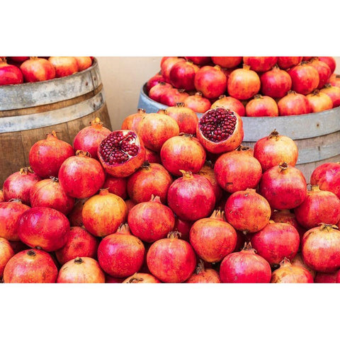Trapani Province-Trapani Pomegranates for sale at the market in Trapani Black Modern Wood Framed Art Print by Wilson, Emily