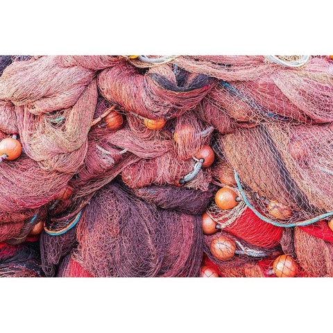 Trapani Province-Trapani Fishing nets and buoys on the docks of the harbor in Trapani Gold Ornate Wood Framed Art Print with Double Matting by Wilson, Emily