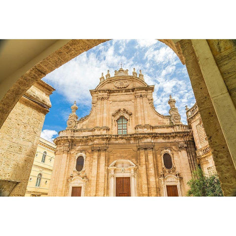 Italy-Apulia-Metropolitan City of Bari-Monopoli Exterior faÃ§ade Black Modern Wood Framed Art Print with Double Matting by Wilson, Emily