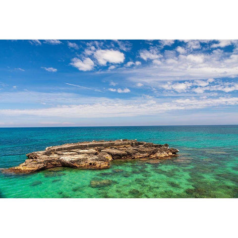 Italy-Apulia-Metropolitan City of Bari-Monopoli Porta Vecchia (Old Port) White Modern Wood Framed Art Print by Wilson, Emily