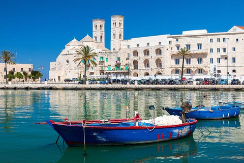 Italy-Apulia-Metropolitan City of Bari-Molfetta Duomo Vecchio di San Corrado White Modern Wood Framed Art Print with Double Matting by Wilson, Emily