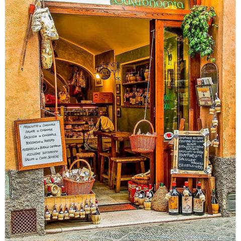 Italy-San Gimignano store Black Modern Wood Framed Art Print by Theodore, George and Marilu