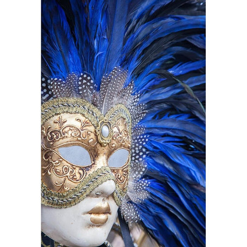 Italy-Venice Closeup of carnival masks in Venice Black Modern Wood Framed Art Print with Double Matting by Eggers, Julie