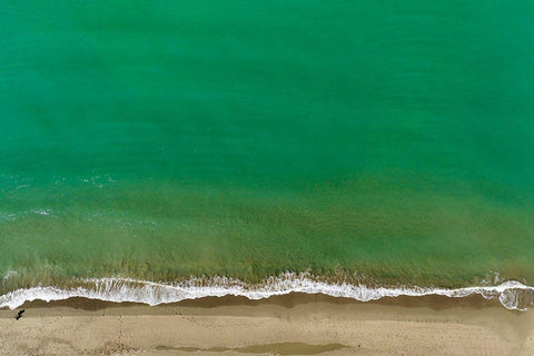 Italy-Tuscany-Torre del Lago Puccini-dunes and free beach White Modern Wood Framed Art Print with Double Matting by Molinari, Michele