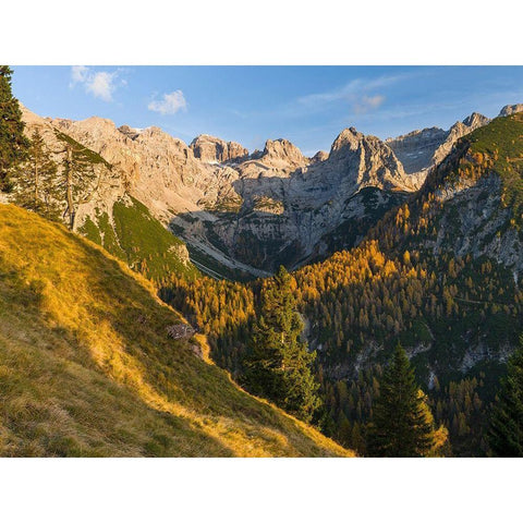 Peaks of Dolomiti di Brenta high above Val dAgola Dolomiti di Brenta  Italy-Trentino Black Modern Wood Framed Art Print by Zwick, Martin