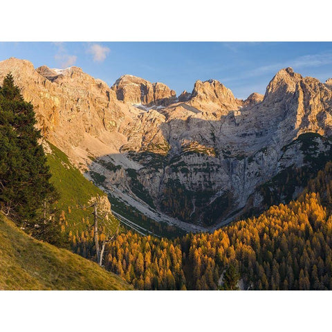 Peaks of Dolomiti di Brenta high above Val dAgola Dolomiti di Brenta  Italy-Trentino Gold Ornate Wood Framed Art Print with Double Matting by Zwick, Martin