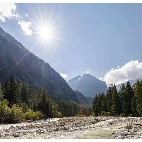 River Sarca-Val di Genova in the Parco Naturale Adamello-Brenta-Trentino-Italy-Val Rendena Black Modern Wood Framed Art Print by Zwick, Martin