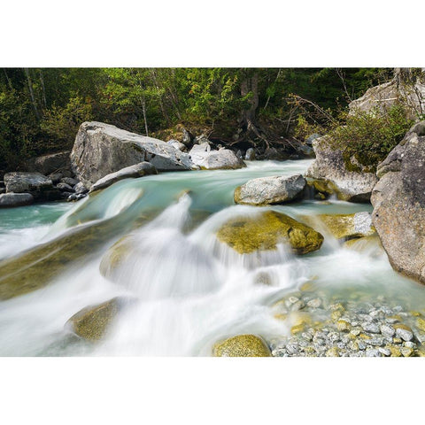 River Sarca-Val di Genova in the Parco Naturale Adamello-Brenta-Trentino-Italy-Val Rendena Black Modern Wood Framed Art Print by Zwick, Martin