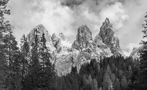 Tschamin Valley-Valle di Ciamin-in the Rosengarten-Catinaccio mountain range The dolomites are list White Modern Wood Framed Art Print with Double Matting by Zwick, Martin