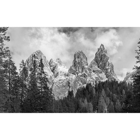 Tschamin Valley-Valle di Ciamin-in the Rosengarten-Catinaccio mountain range The dolomites are list Black Modern Wood Framed Art Print by Zwick, Martin