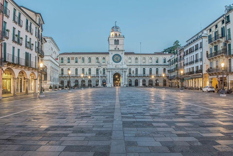 Italy-Padua-Piazza dei Signori White Modern Wood Framed Art Print with Double Matting by Tilley, Rob