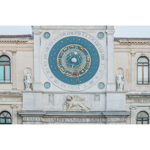 Italy-Padua-Piazza dei Signori-Astronomical Clock Tower (Torre dellOrologio) Black Modern Wood Framed Art Print by Tilley, Rob