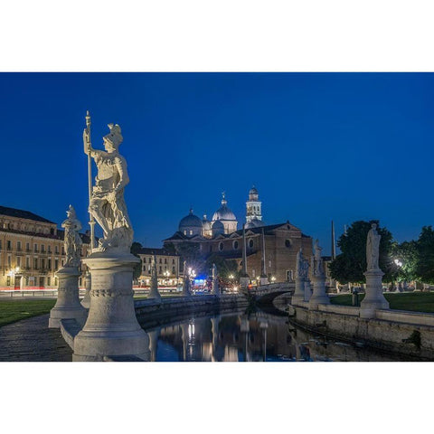 Italy-Padua-Prato della Valle-This square is the largest in Italy and features an elliptical canal Black Modern Wood Framed Art Print by Tilley, Rob