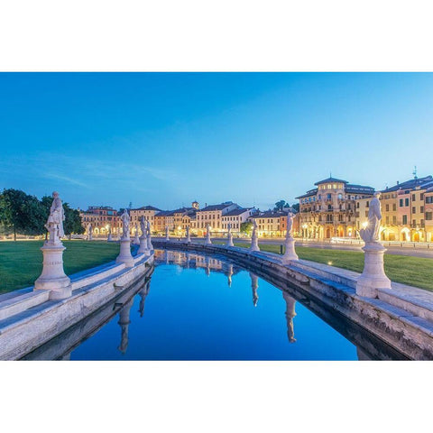 Italy-Padua-Prato della Valle-This square is the largest in Italy and features an elliptical canal Gold Ornate Wood Framed Art Print with Double Matting by Tilley, Rob