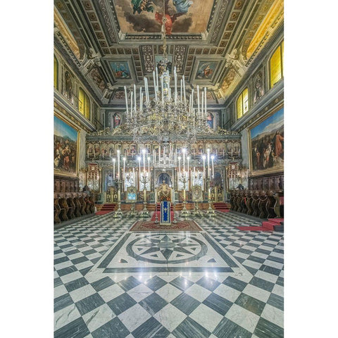 Italy-Trieste-Greek Orthodox Church Interior Black Modern Wood Framed Art Print with Double Matting by Tilley, Rob
