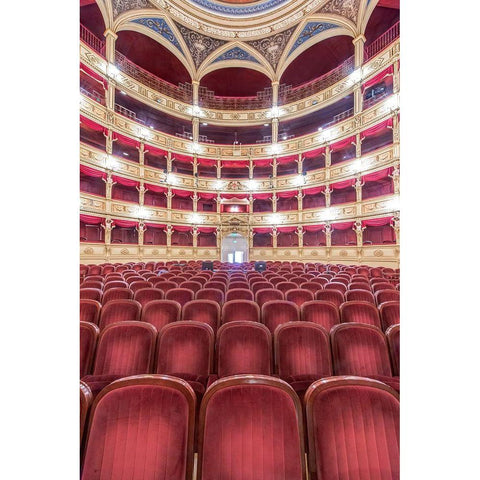 Italy-Trieste-Teatro Verdi Interior Black Modern Wood Framed Art Print by Tilley, Rob