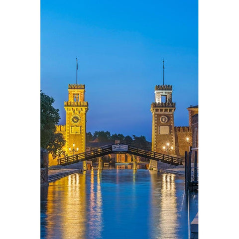 Italy-Venice Arsenal-This area was a shipyard which produced all of the ships in the Venetian navy Black Modern Wood Framed Art Print by Tilley, Rob