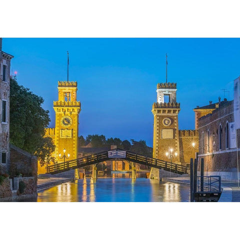 Italy-Venice Arsenal-This area was a shipyard which produced all of the ships in the Venetian navy Gold Ornate Wood Framed Art Print with Double Matting by Tilley, Rob