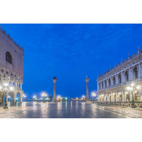 Italy-Venice San Marco Piazza at dawn Gold Ornate Wood Framed Art Print with Double Matting by Tilley, Rob