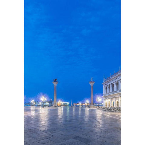 Italy-Venice San Marco Piazza at dawn Black Modern Wood Framed Art Print by Tilley, Rob