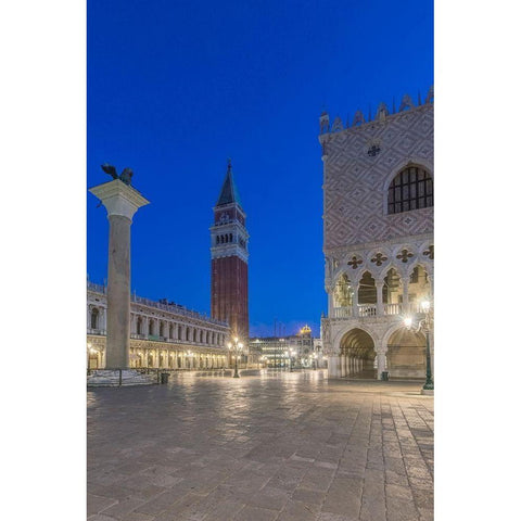 Italy-Venice San Marco Piazza at dawn Black Modern Wood Framed Art Print by Tilley, Rob