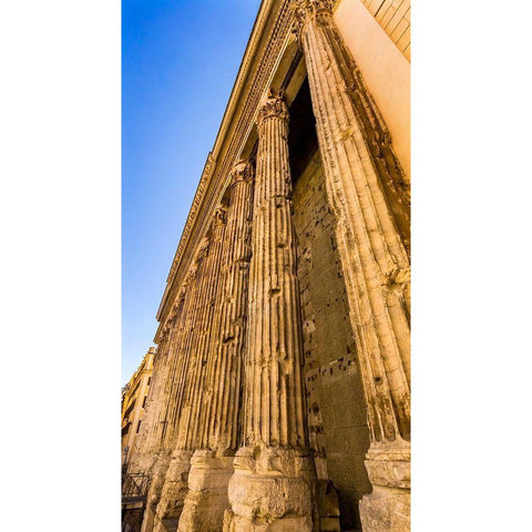 Temple of Hadrian Columns Colonnade Now Stock Exchange-Rome-Italy Temple built 145 AD Gold Ornate Wood Framed Art Print with Double Matting by Perry, William