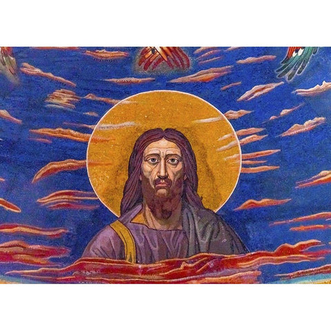 Jesus mosaic Basilica di San Giovanni in Laterano-Rome-Italy Built 324 by Emperor Constantine Black Modern Wood Framed Art Print with Double Matting by Perry, William