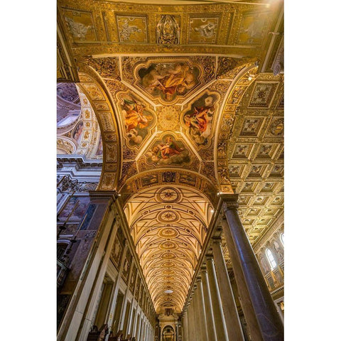 Santa Maria Maggiore-Rome-Italy Built 422-432-in honor of Virgin Mary Gold Ornate Wood Framed Art Print with Double Matting by Perry, William