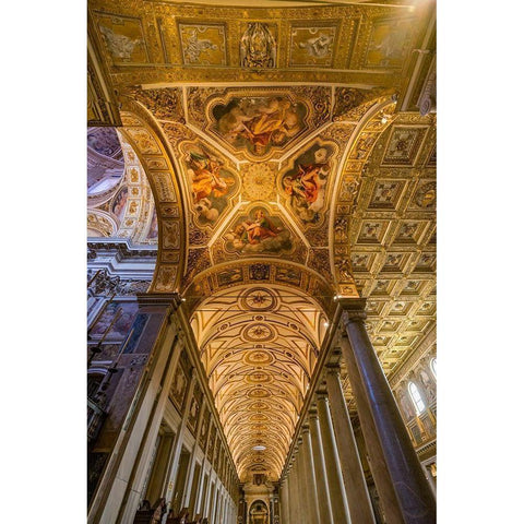 Santa Maria Maggiore-Rome-Italy Built 422-432-in honor of Virgin Mary Black Modern Wood Framed Art Print by Perry, William