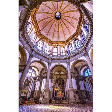 Santa Maria della Salute Church-Venice-Italy-Competed in 1681 Black Modern Wood Framed Art Print by Perry, William