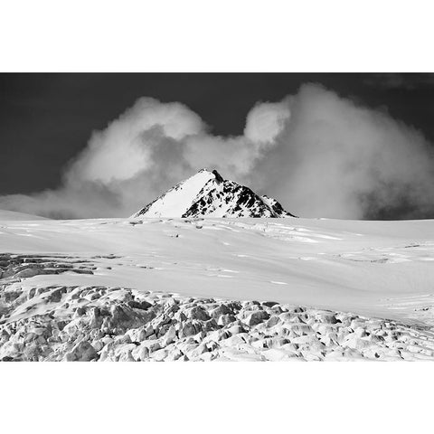 Stormy clouds approaching the Lilliehookbreen Glacier Gold Ornate Wood Framed Art Print with Double Matting by Pitamitz, Sergio