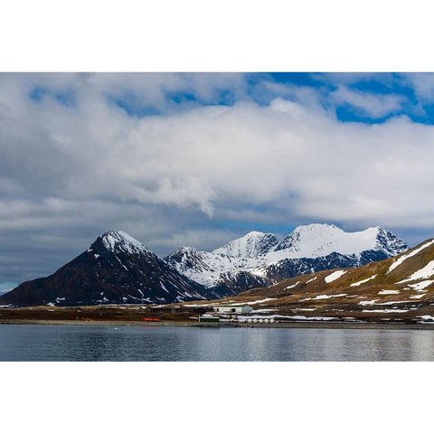 Polish research station in the Hornsund-Burgerbukta-Spitsbergen-Svalbard islands Gold Ornate Wood Framed Art Print with Double Matting by Pitamitz, Sergio