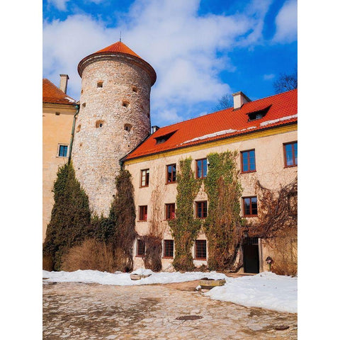 Castle in Pieskowa Skala-Ojcow-Poland-Europe Gold Ornate Wood Framed Art Print with Double Matting by Miller, Anna