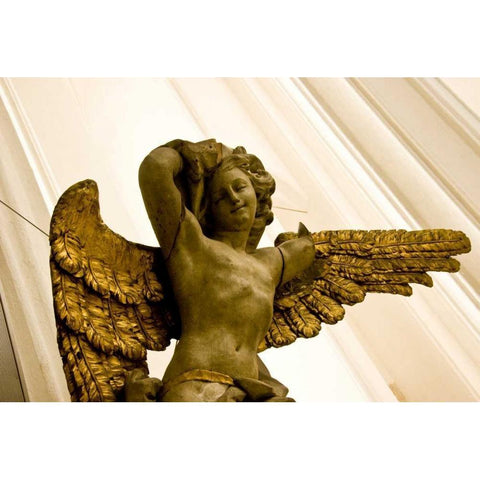 Poland, Gdansk Angel in St Marys Church Black Modern Wood Framed Art Print with Double Matting by Ross, Nancy ,  Steve
