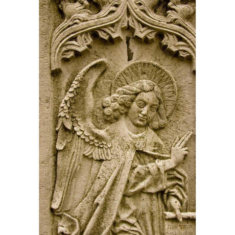 Poland, Gdansk Bas relief of religious icon Black Modern Wood Framed Art Print by Ross, Nancy ,  Steve