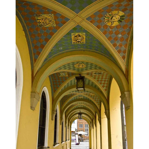 Poland, Gdansk Vaulted archway in Old Town Gold Ornate Wood Framed Art Print with Double Matting by Ross, Nancy ,  Steve