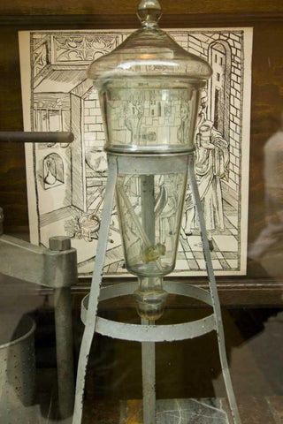 Poland, Gdansk Glass apothecary jar a Pharmacy White Modern Wood Framed Art Print with Double Matting by Ross, Nancy ,  Steve