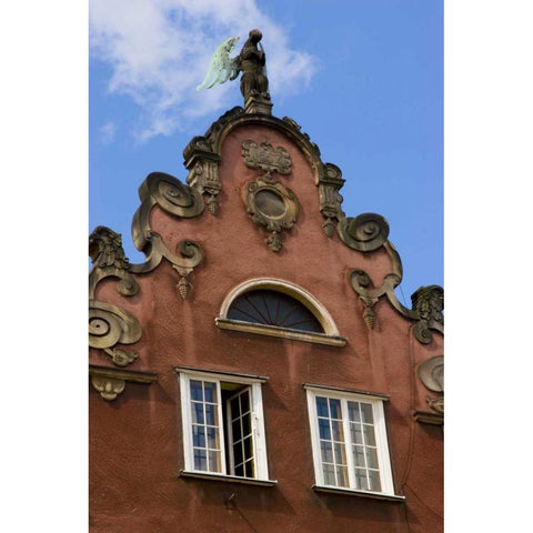 Poland, Gdansk Detail of Old Town roofline Gold Ornate Wood Framed Art Print with Double Matting by Ross, Nancy ,  Steve