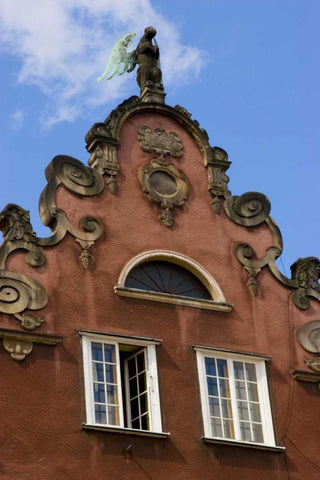 Poland, Gdansk Detail of Old Town roofline Black Ornate Wood Framed Art Print with Double Matting by Ross, Nancy ,  Steve