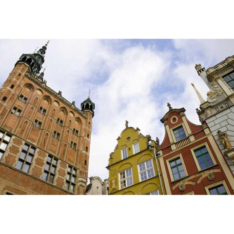 Poland, Gdansk Town Hall and rooflines Gold Ornate Wood Framed Art Print with Double Matting by Ross, Nancy ,  Steve