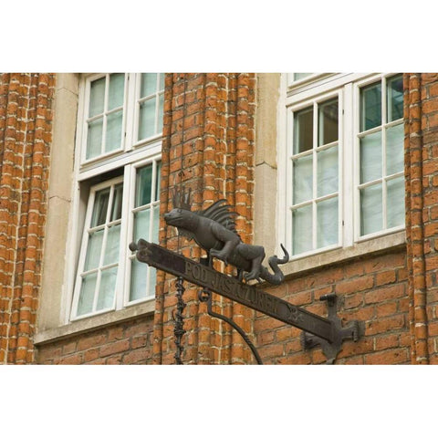 Poland, Gdansk Detail of restaurant sign Black Modern Wood Framed Art Print with Double Matting by Ross, Nancy ,  Steve