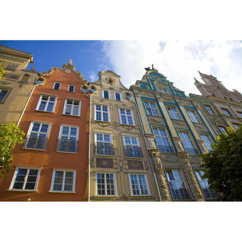 Europe, Poland, Gdansk Close-up of buildings Black Modern Wood Framed Art Print by Zuckerman, Jim