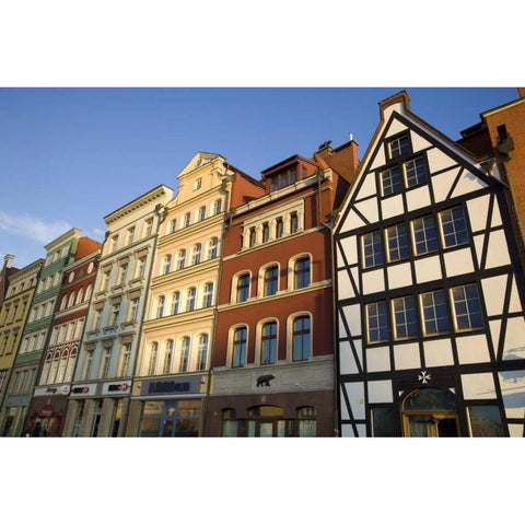 Europe, Poland, Gdansk Close-up of buildings Black Modern Wood Framed Art Print with Double Matting by Zuckerman, Jim