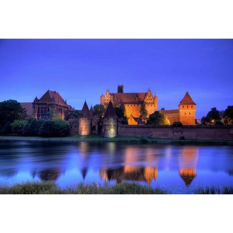 Europe, Poland, Malbork Medieval Malbork Castle White Modern Wood Framed Art Print by Zuckerman, Jim