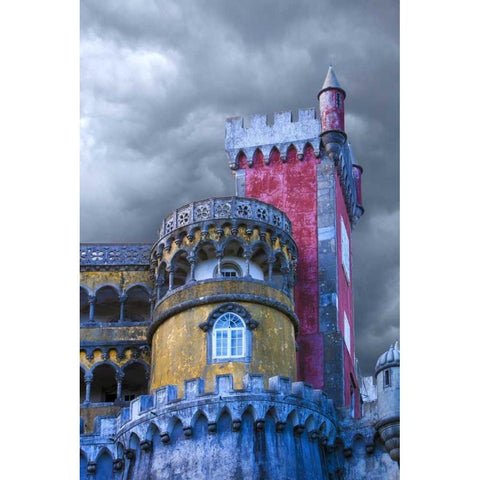Portugal, Sintra Detail of Pena Palace Black Modern Wood Framed Art Print by Zuckerman, Jim